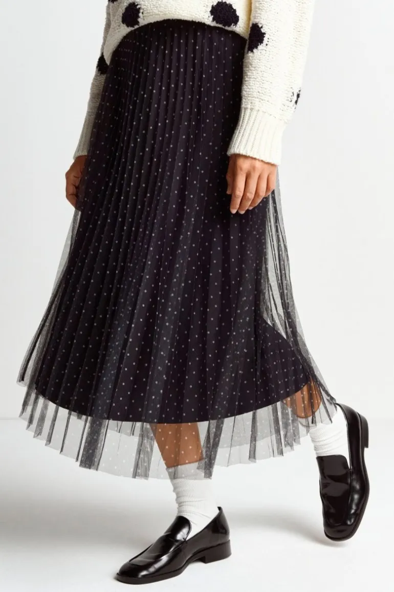 Plisseerock Mit Pünktchenmuster