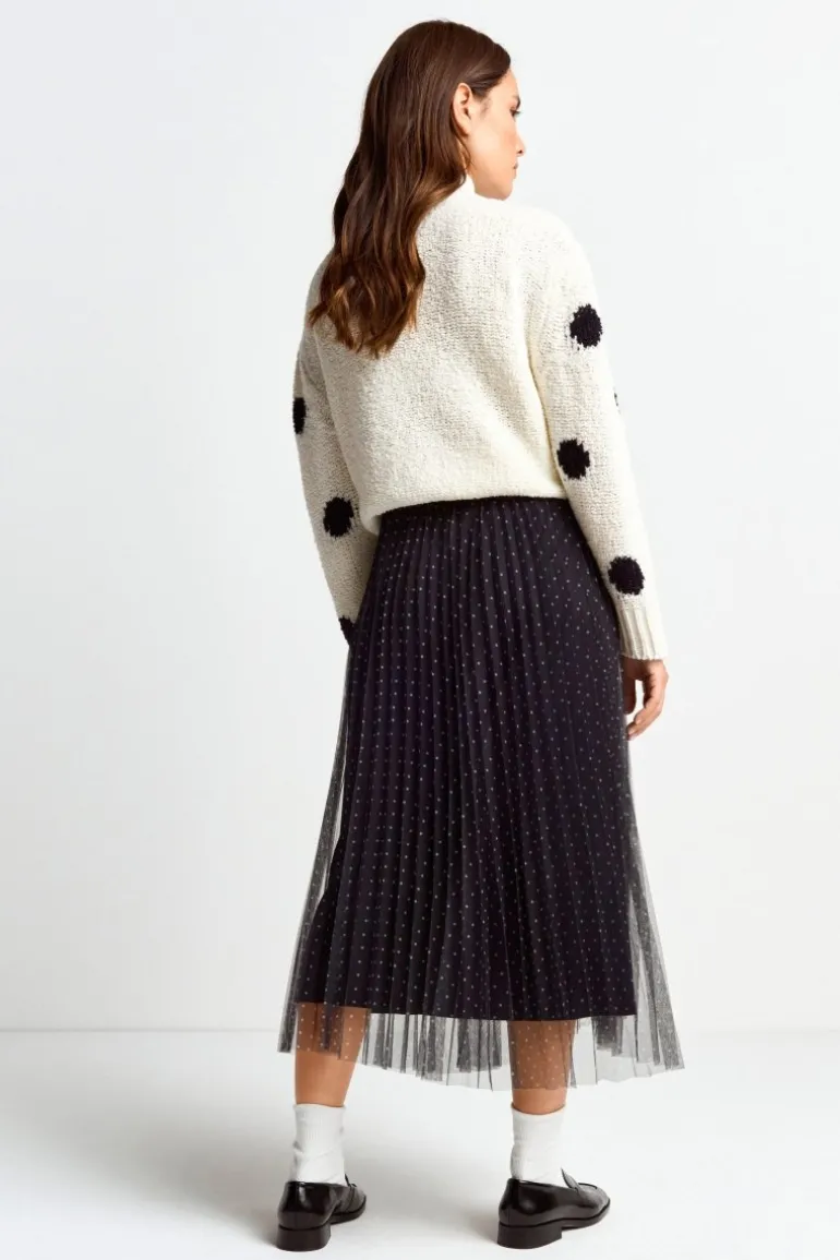 Plisseerock Mit Pünktchenmuster