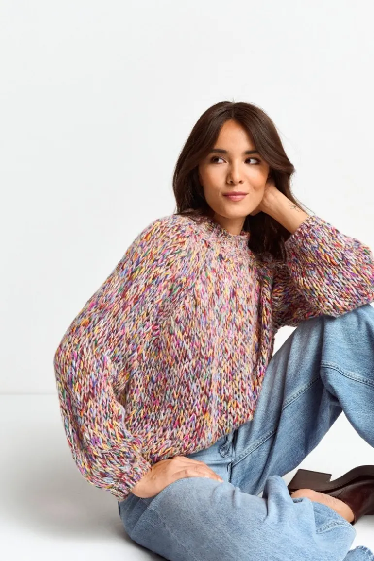 Pullover Aus Melangestrick