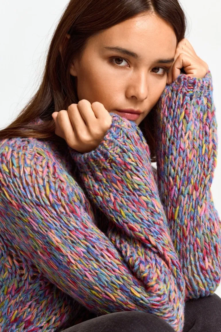 Pullover Aus Melangestrick