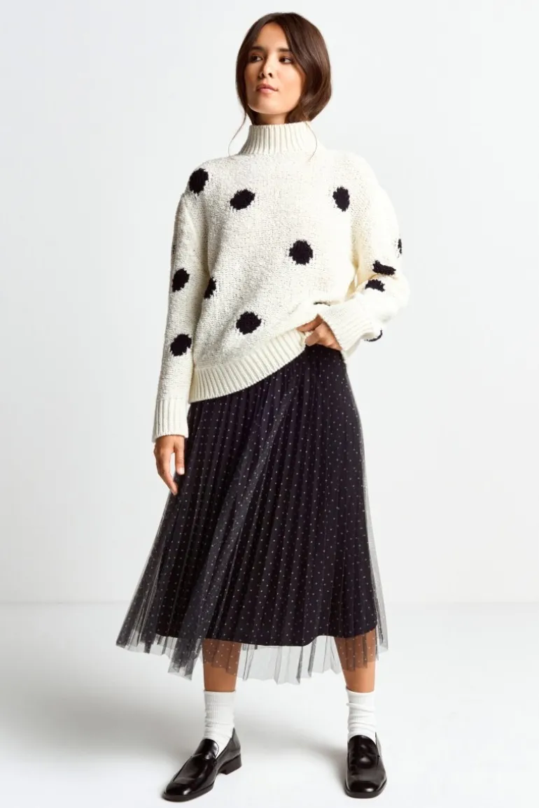Pullover Mit Blauen Polka Dots