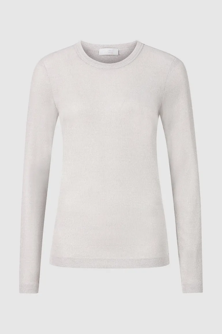 Rib-Longsleeve Mit Glanzeffekt
