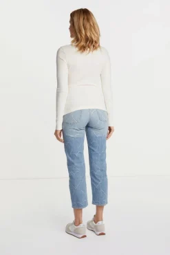 Rib-Longsleeve Mit Rundhals