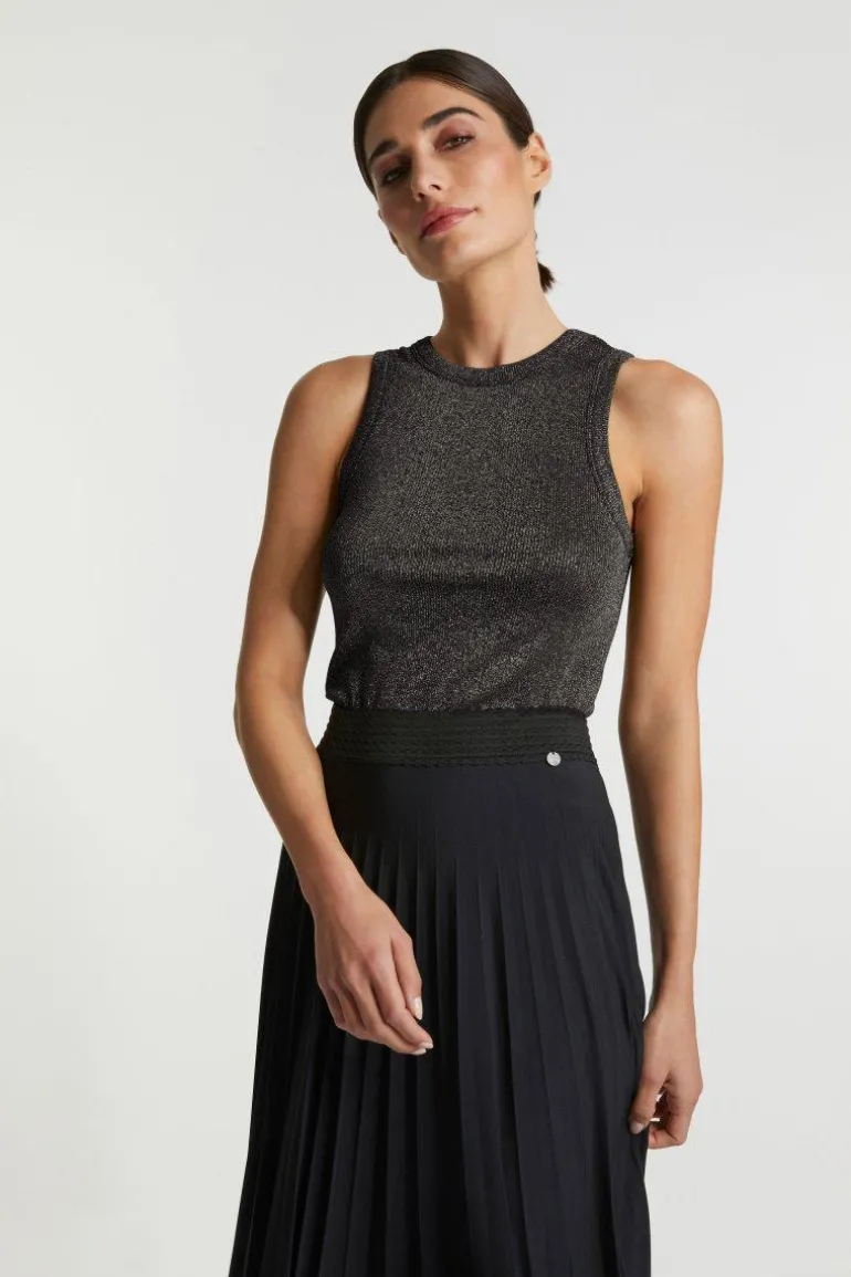 Rib-Top Mit Glanzeffekt