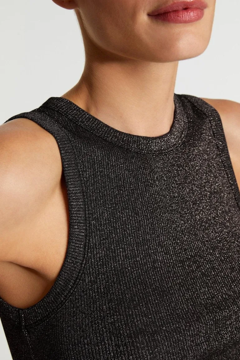 Rib-Top Mit Glanzeffekt