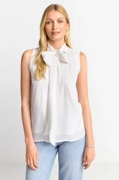 Ärmellose Schluppenbluse Mit Glanzeffekt