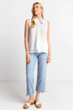 Ärmellose Schluppenbluse Mit Glanzeffekt