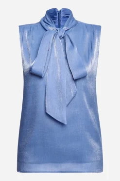 Ärmellose Schluppenbluse Mit Glanzeffekt