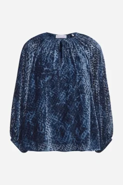 Samtbluse Mit Ballonärmeln