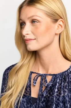 Samtbluse Mit Ballonärmeln