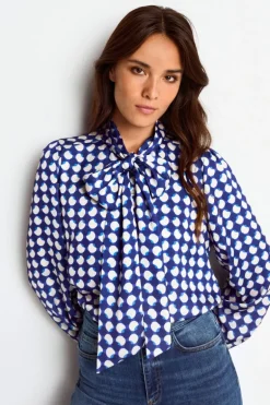 Schluppenbluse Mit Frill-Kragen