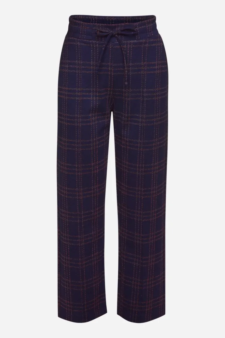 Stoffhose Mit Karomuster Und Bügelfalte