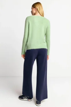 Strickpullover Aus Weichem Materialmix