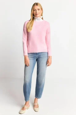 Strickpullover Aus Weichem Materialmix