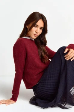 Strickpullover Aus Weichem Materialmix