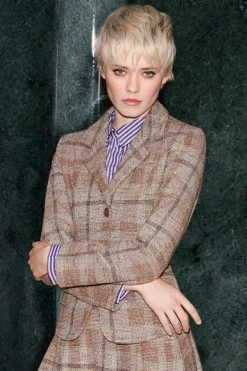 Taillierter Blazer Mit Karomuster