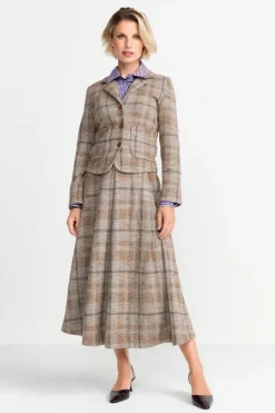 Taillierter Blazer Mit Karomuster