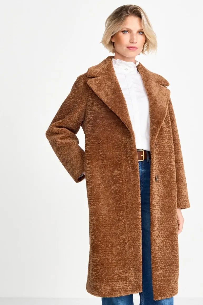 Teddy-Mantel Mit Reverskragen