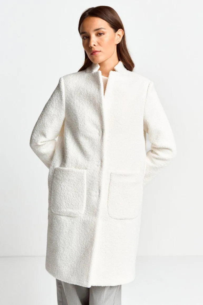 Teddy-Mantel Mit Stehkragen
