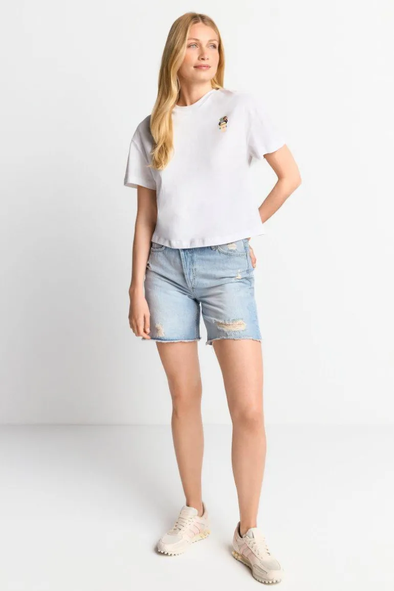 T-Shirt Mit Frida Kahlo-Applikation