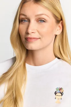 T-Shirt Mit Frida Kahlo-Applikation