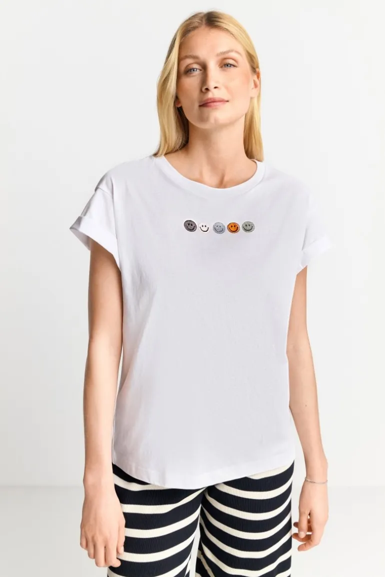 T-Shirt Mit Strass-Applikationen