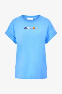 T-Shirt Mit Strass-Smileys