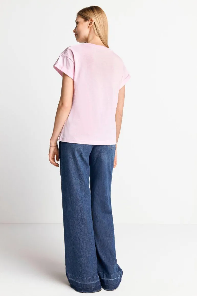 T-Shirt Mit Strass-Smileys