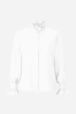 Weiße Bluse Mit Rüschenkragen