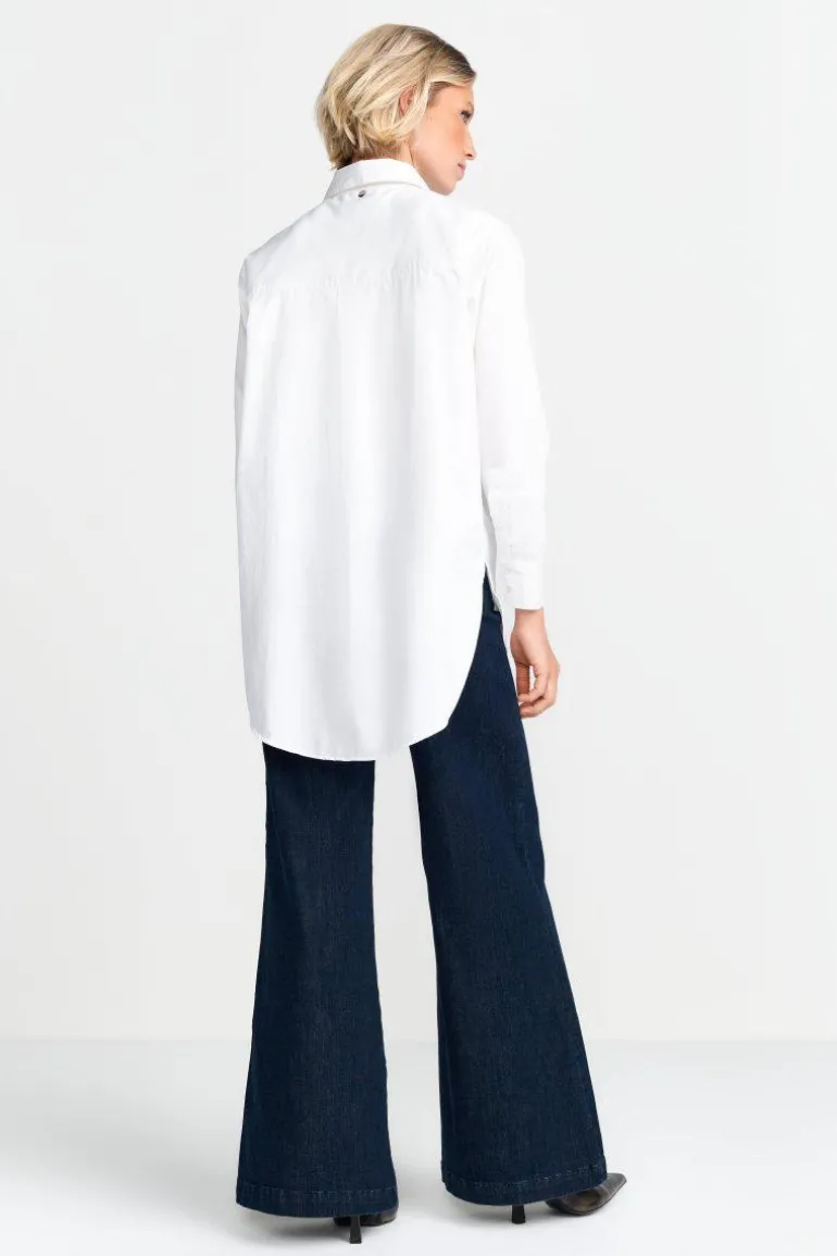 Weiße Oversize-Bluse