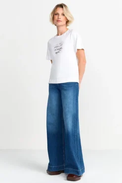 Weißes Statement-T-Shirt