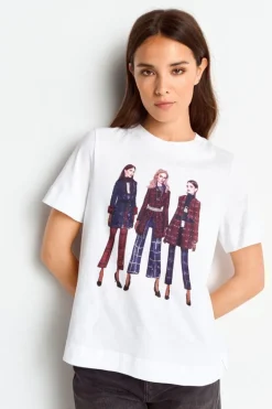 Weißes T-Shirt Mit Crew-Neck