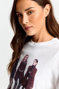 Weißes T-Shirt Mit Crew-Neck