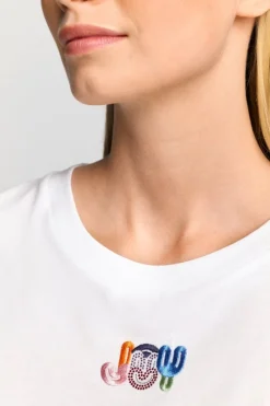 Weißes T-Shirt Mit Crew-Neck