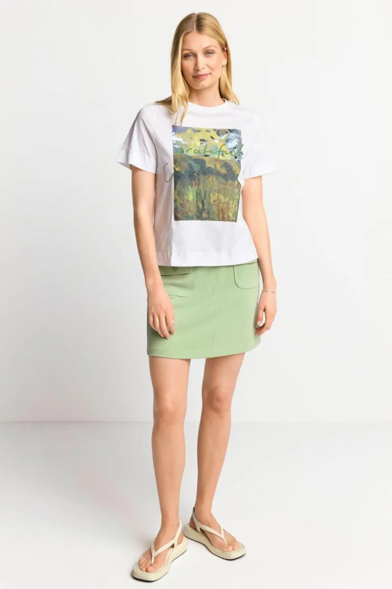 Weißes T-Shirt Mit Print