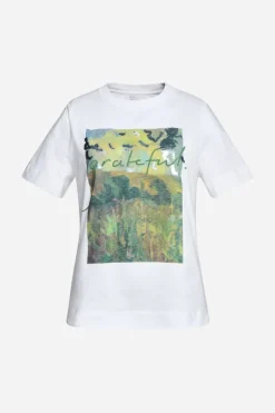 Weißes T-Shirt Mit Print
