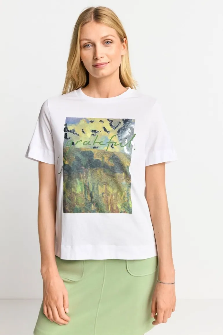 Weißes T-Shirt Mit Print