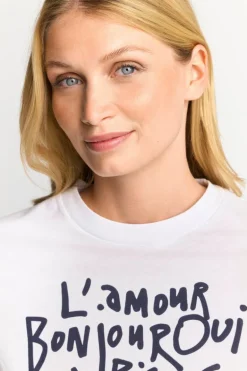 Weißes T-Shirt Mit Statement-Print