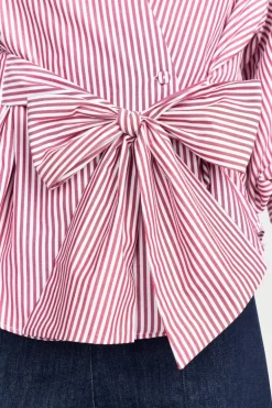 Wickelbluse Mit V-Neck Und Streifen