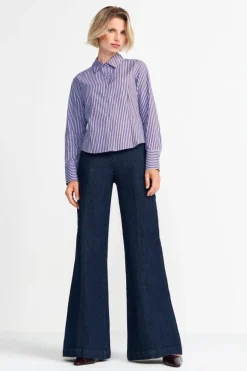 Wide Leg Denim Mit Elastischem Bund