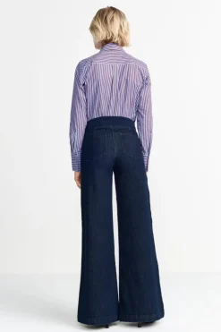 Wide Leg Denim Mit Elastischem Bund