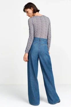 Wide Leg Denim Mit Hoher Taille