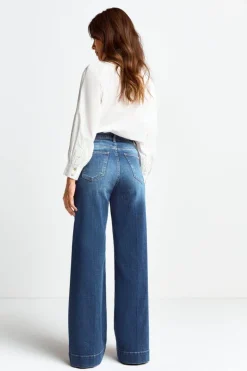 Wide Leg Denim Mit Hoher Taille