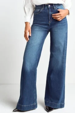 Wide Leg Denim Mit Hoher Taille